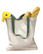 Canvas Tote with Contrast-Color Handles