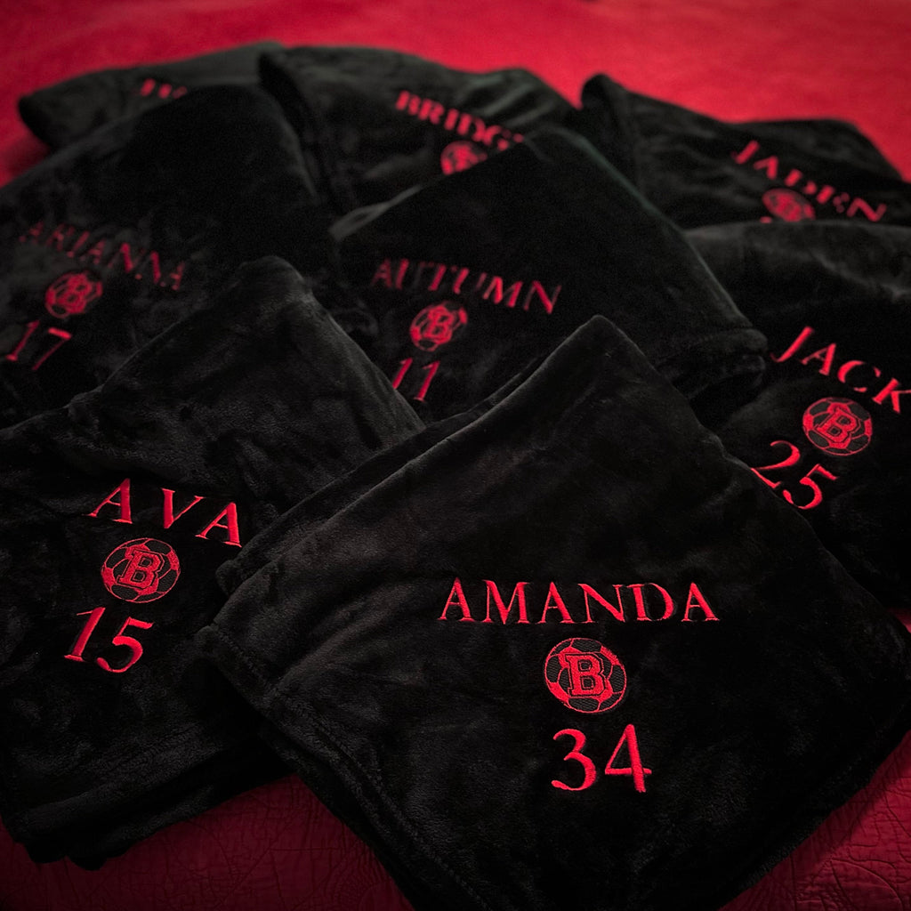 Personalized Embroidered Fleece Blanket (50x60) | Custom Team Logo
